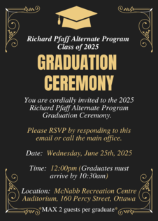 Image of Graduation Invitation for June 25 at 12:00 pm at McNabb Recreation Centre Auditorium